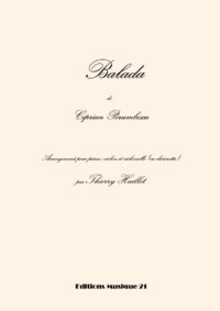 Porumbescu: Balada, transcription and harmonization for piano, violin and cello (or clarinet) by Thierry Huillet