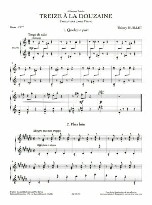 Huillet: Treize à la douzaine, for solo piano – Opus 30