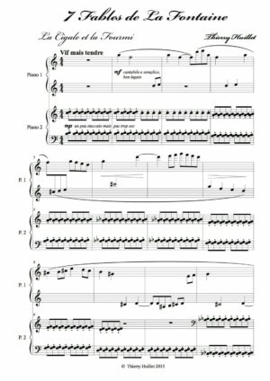 Huillet: 3 Fables de La Fontaine, for piano 4 hands – Opus 71
