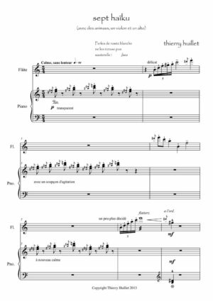 Huillet: 7 Haïku, for flute and piano – Opus 63