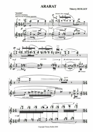Huillet: Ararat, for solo piano - Opus 7 - Image 2