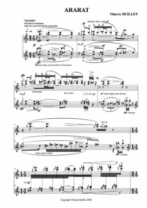 Huillet: Ararat, for solo piano – Opus 7