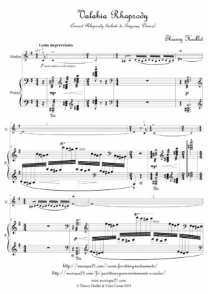Valahia Rhapsody, for violin and piano – Opus 98