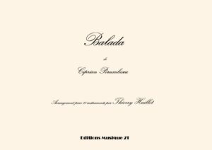 Porumbescu: Balada, transcription and harmonization for 10 instruments by Thierry Huillet – Opus 40b