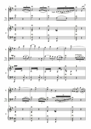 Porumbescu: Balada, transcription and harmonization for piano, violin and cello (or clarinet) by Thierry Huillet - Opus 40a - Image 3