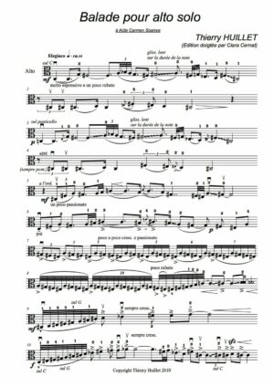 Huillet: Balade, for solo viola – Opus 50