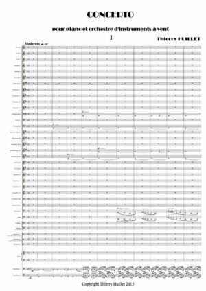 Huillet: Concerto for piano and wind orchestra (general score) – Opus 70