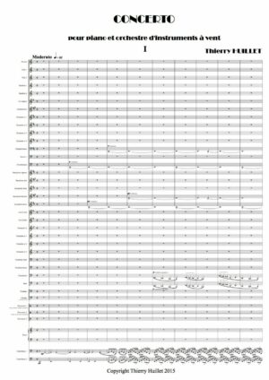 Huillet: Concerto for piano and wind orchestra (general score) - Opus 70 - Image 2