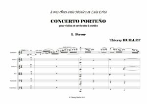 Huillet: Concerto porteño, for violin and string orchestra – Opus 65
