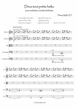 Deux tout petits haïku pour orchestre d’enfants – Opus 107