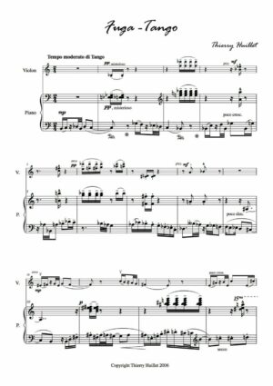Huillet: Fuga-Tango, for violin and piano – Opus 24