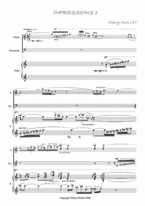Huillet: Impressions 1 for violin, cello and piano - Opus 41 - Image 2