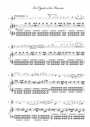 Huillet: La Cigale et la Fourmi, n°1 from 7 Fables de La Fontaine, for violin and piano  – Opus 68