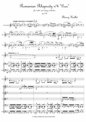 Romanian Rhapsody n°4 “Poem”, for violin and string orchestra – Opus 104