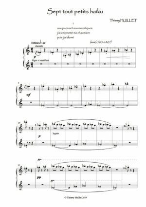 Huillet: 7 tout petits haiku, for solo piano – Opus 64