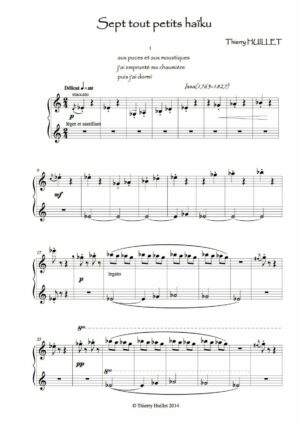 Huillet: 7 tout petits haiku, for solo piano - Opus 64 - Image 2