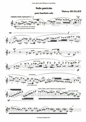 Huillet: Solo porteño, for solo oboe – Opus 73