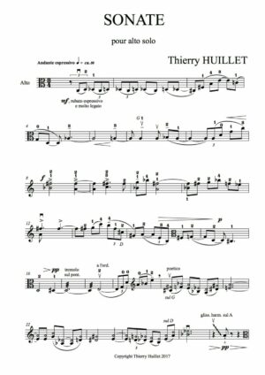Huillet: Sonate for solo viola – Opus 80