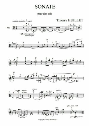 Huillet: Sonate for solo viola – Opus 80