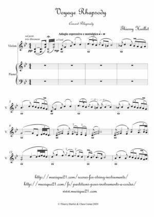 Voyage Rhapsody, for violin and piano – Opus 100