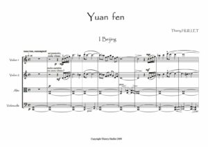 Huillet: Yuan Fen, for string quartet – Opus 39