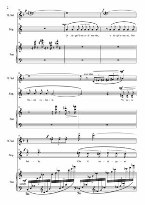 Thierry HUILLET  “Venere” opus 95, for soprano, flute in G and piano - Image 3